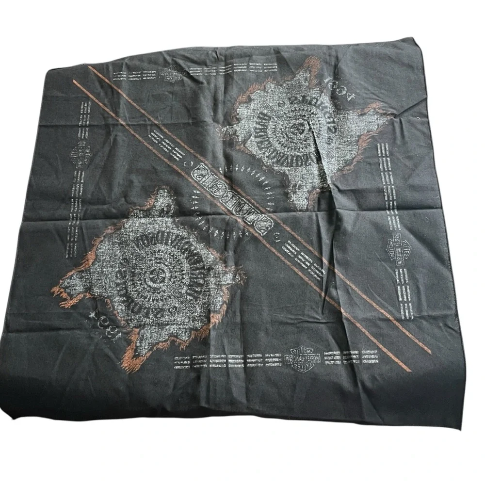 Vintage 90s Harley Davidson Sturgis Bandana Colorful Graphic Moto Motorcycle